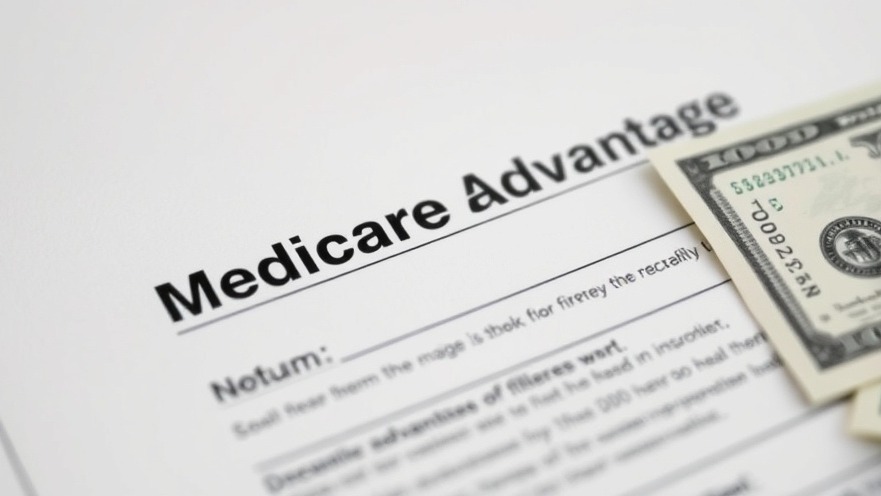 Close-up of Medicare Advantage form with dollars, highlighting health and wellness finances.