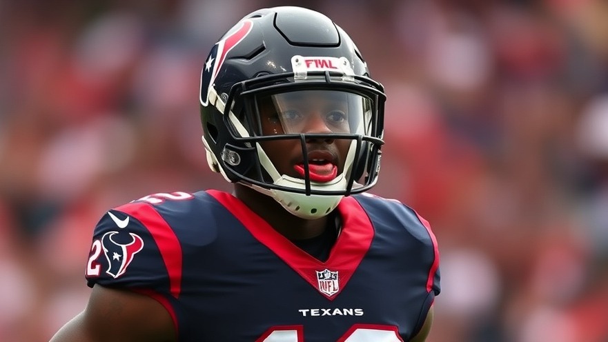 Houston Texans defense injury update featuring a black football player recovering from an NFL oblique injury.