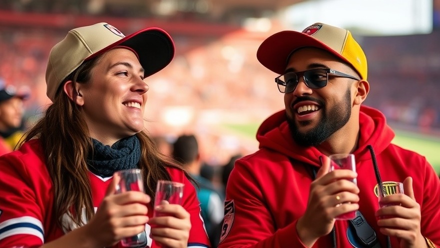 Engaged sports fans exploring technology in sports during NFL draft rumors.