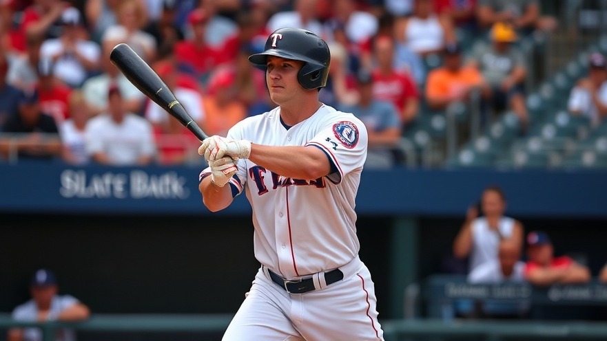 Texas Rangers news featuring a Texas Rangers baseball player in action.