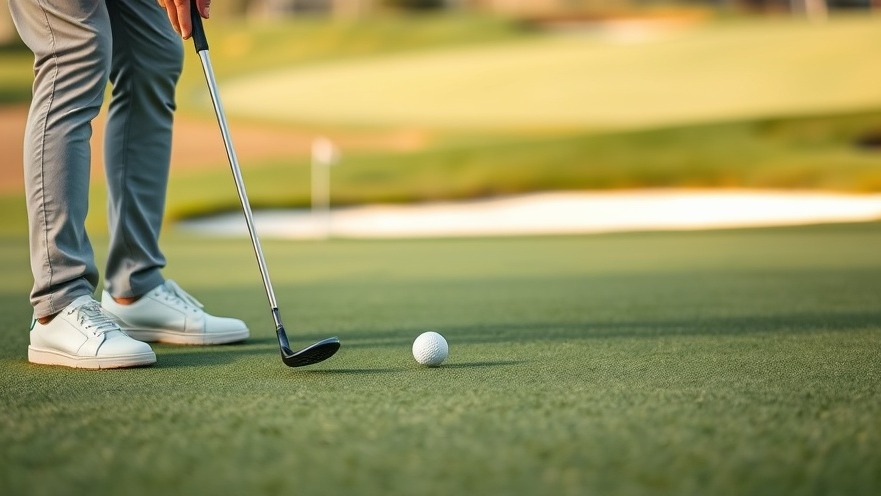 Focused golfer demonstrating mental resilience in sports during a putt on a lush green.