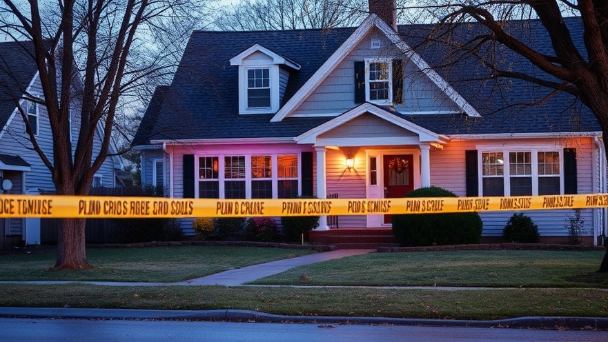 Crime scene in front of a house highlighting Austin crime reports and public safety.