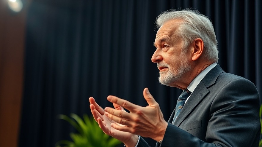 Distinguished gentleman discusses San Antonio business news at a vibrant event.