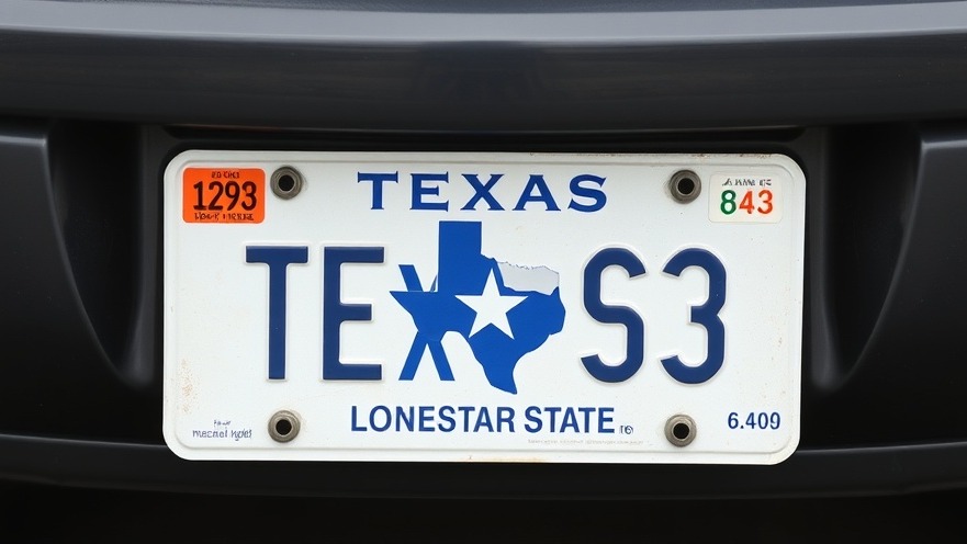 Texas license plate featuring 'Lone Star State' amidst Texas DMV updates.