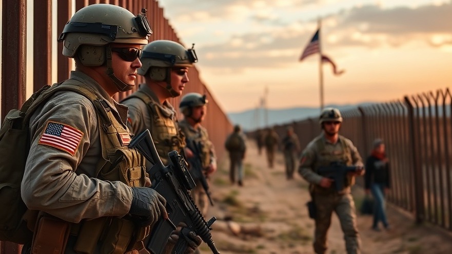 U.S. soldiers on patrol at the border, enhancing border security Texas.