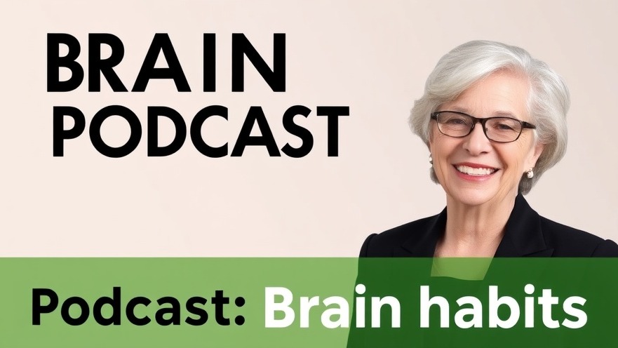 Vibrant podcast cover featuring a smiling woman discussing mental health techniques.