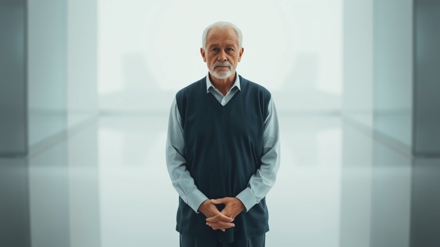 Serene older man practicing mindfulness meditation for stress relief.
