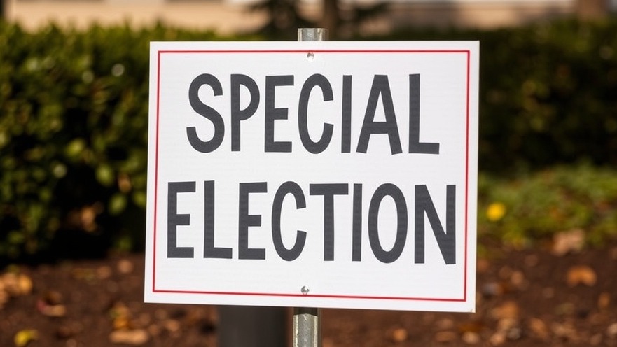 Sign for Texas elections 2025 announcing Special Election updates
