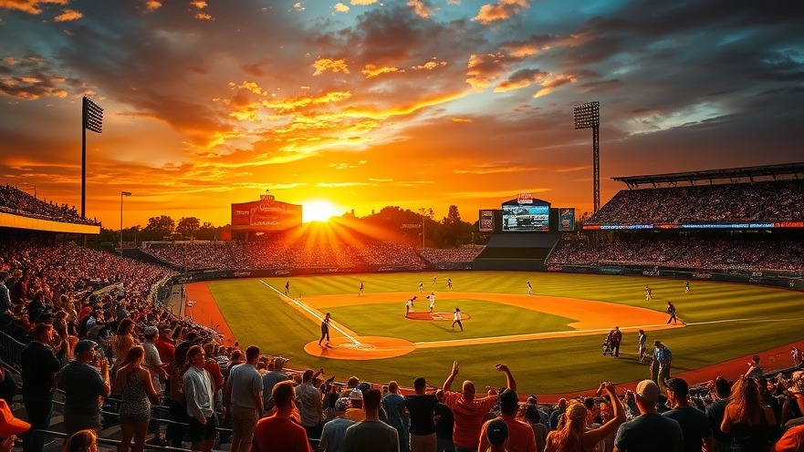 Alaska baseball tradition showcased at summer solstice baseball event under a vibrant sunset.