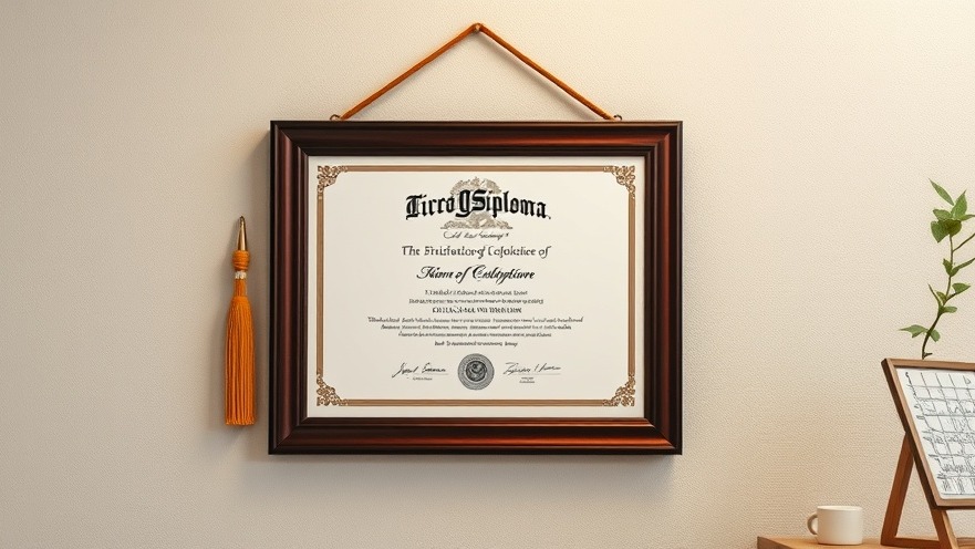 Texas state exam for psychology diploma framed and displayed on wall