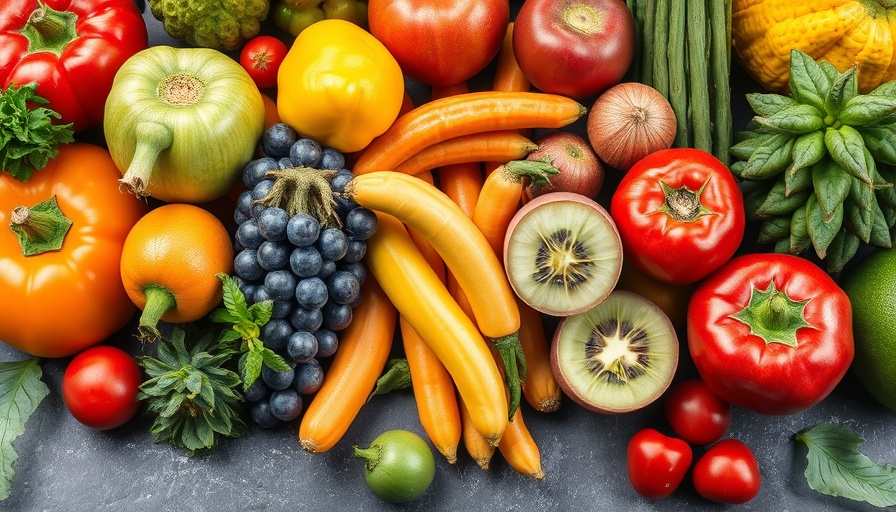 Vibrant fruits and vegetables for Lutein and Zeaxanthin skin health