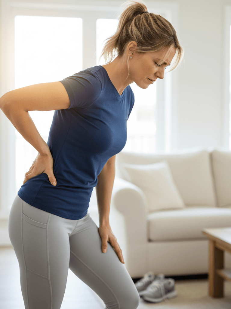 Infographic on most common causes of lower back pain in Prince George BC, highlighting common community and occupational risk factors