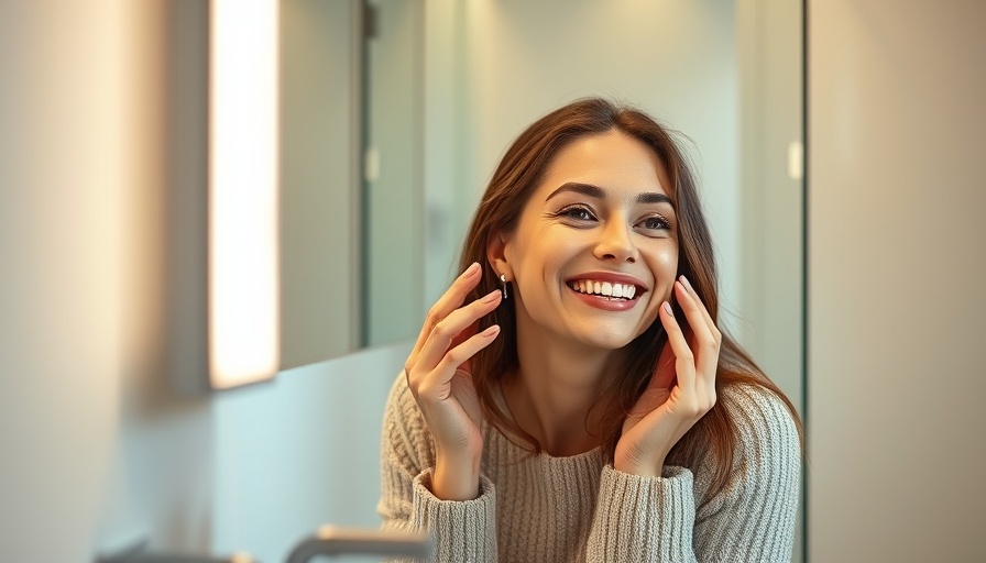 Woman using clean beauty must-haves in modern bathroom