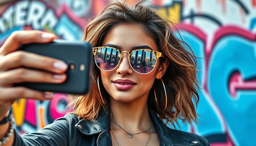 Young woman taking a selfie in urban graffiti setting - Instagram image size guide 2025.