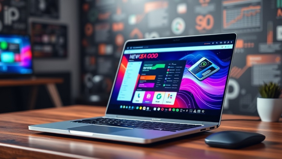 Laptop displaying Claude Haiku 4.5 features with tech background.