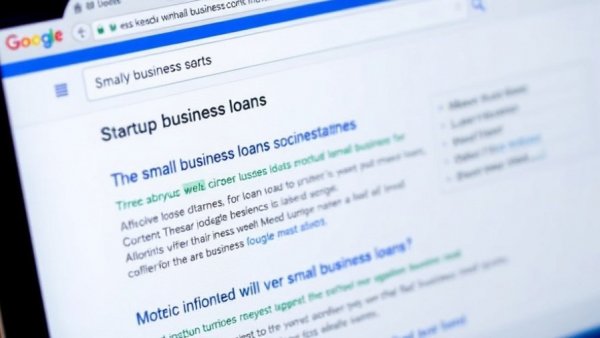 Search results page showing best loan options for small businesses.