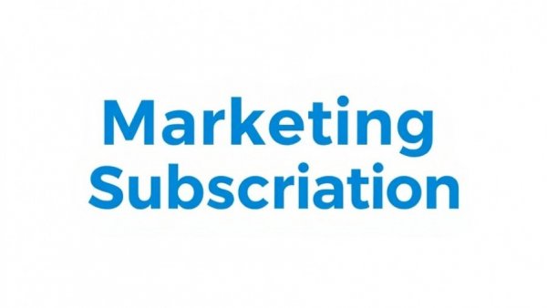Blue text banner promoting marketing subscription.