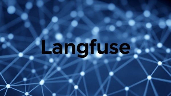 Langfuse logo on a digital network background for getting started guide.