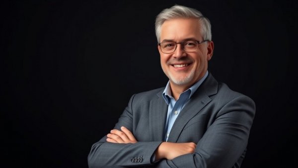 The Importance of Gratitude in Business - Man smiling confidently in business attire.