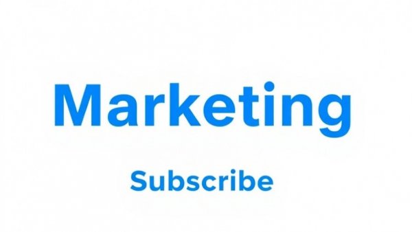 Bold blue text on white background promoting marketing subscription.