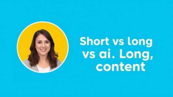 Short vs. Long Content in AI Overview graphic with headshot on bright blue background.