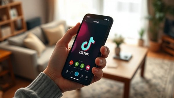 Close-up view of a person using TikTok app on smartphone.