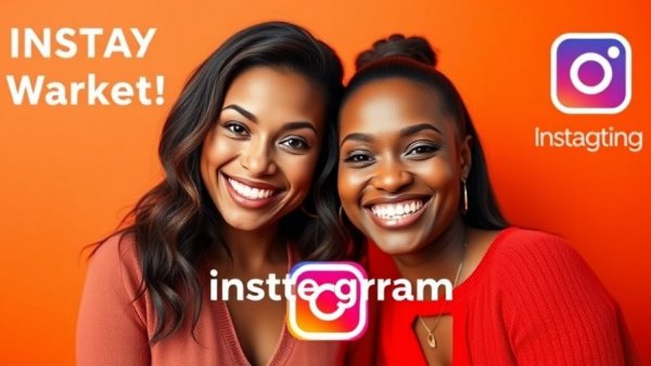 Instagram marketing trends for small businesses: smiling women in vibrant podcast ad.