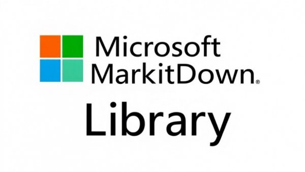 Microsoft MarkItDown Library logo, minimal design, white background.