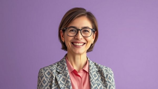 Portrait of a smiling woman with glasses - B2B Marketing Trends for 2026.