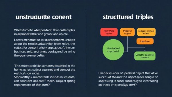 Comparison of content structure highlighting semantic triples benefits to increase AI citations.