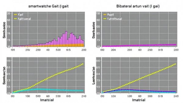 Box plots comparing smartwatch and phone gait metrics highlighting statistical data.