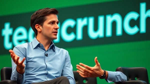 Professional discusses investment at TechCrunch Disrupt stage.