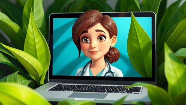 Colorful cartoon doctor on screen representing OpenEvidence $12B valuation.