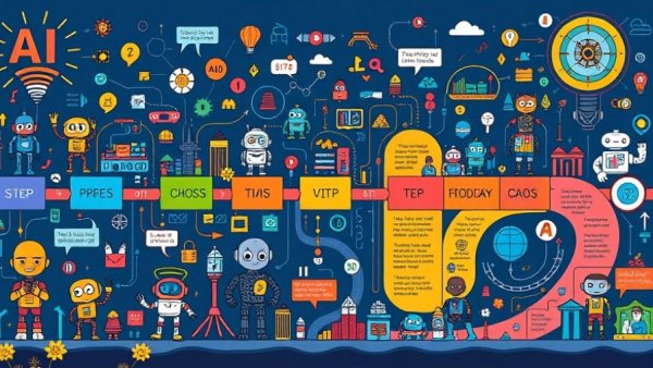 Agentic AI Design Patterns roadmap cartoon illustrating design phases.