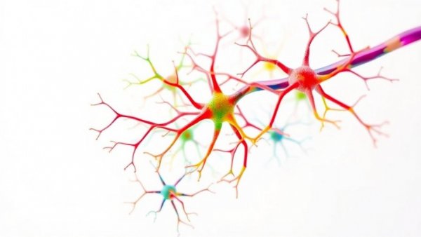 Vibrant AI-generated synthetic neurons on a white background.