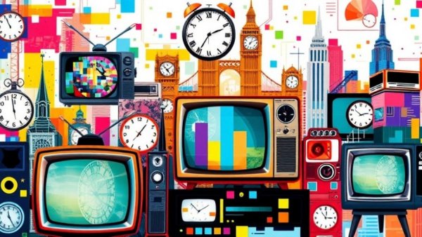 Dynamic abstract TV collage representing streamers revenue boost in 2025.