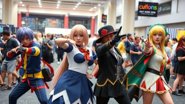 Fandom culture and brand engagement at a cosplay convention.
