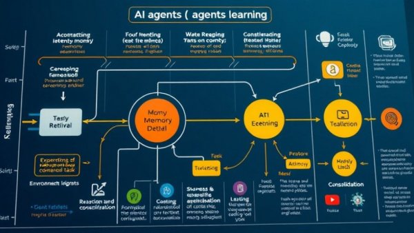 Diagram of AI agents learning from experience processes