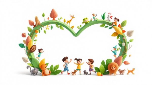 Vibrant eco-themed infinity loop in sustainable digital marketing illustration.