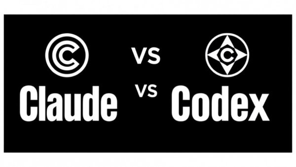 Graphic of Claude Code vs Codex with logos and 'VS' symbol.
