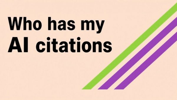 Image illustrating AI citing third-party sources with bold text and dynamic design