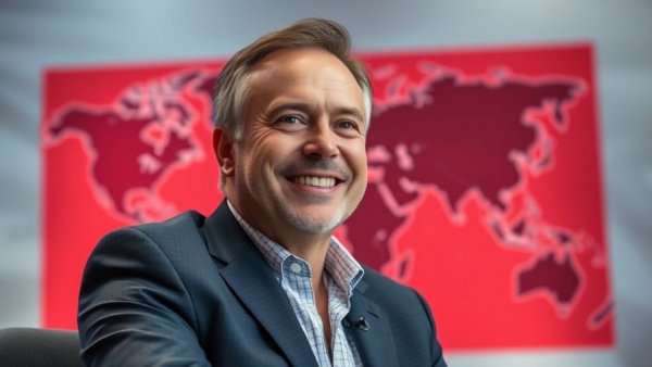 Middle-aged man in gray suit smiling in a corporate setting, Elon Musk OpenAI trial.