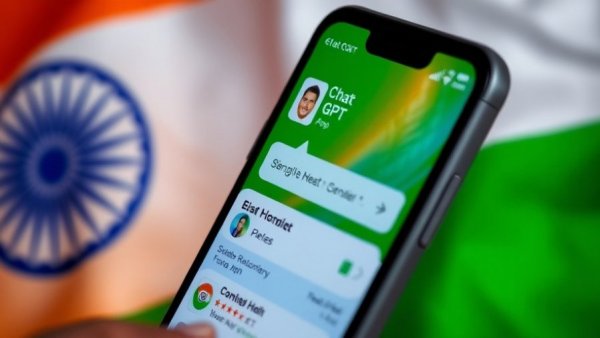 ChatGPT Images 2.0 app interface on smartphone with Indian flag background.