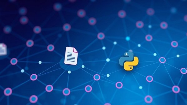 Gemini API File Search concept with file icons and network diagram