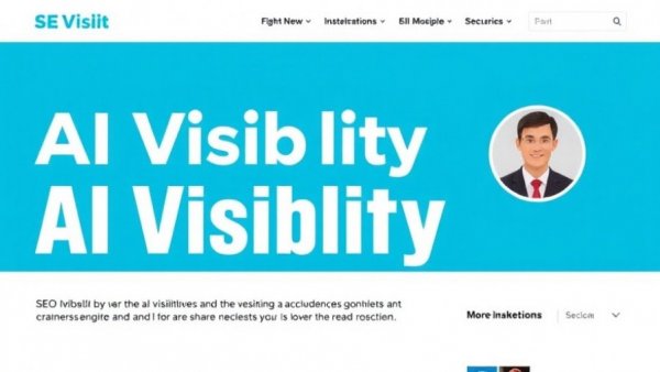 Modern blog header promoting AI Visibility SEO with bold text on blue background.