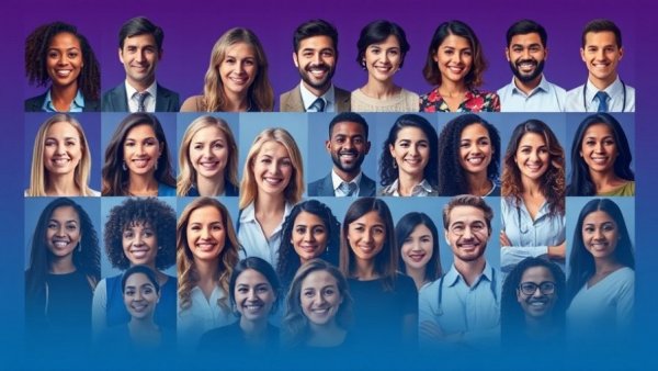 Grid of diverse B2B social media marketing influencers.