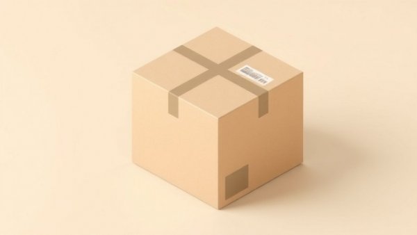 3D isometric cardboard box illustration, minimalist design