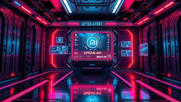 Futuristic interface showcasing OpenAI Omni Moderation features.