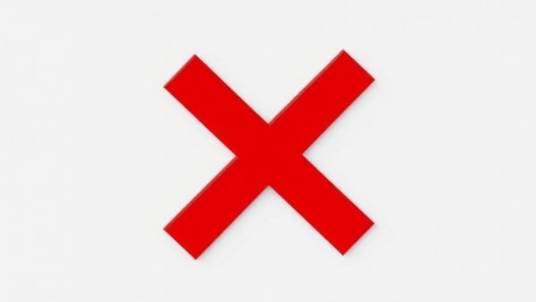 Red cross symbol for error or removal