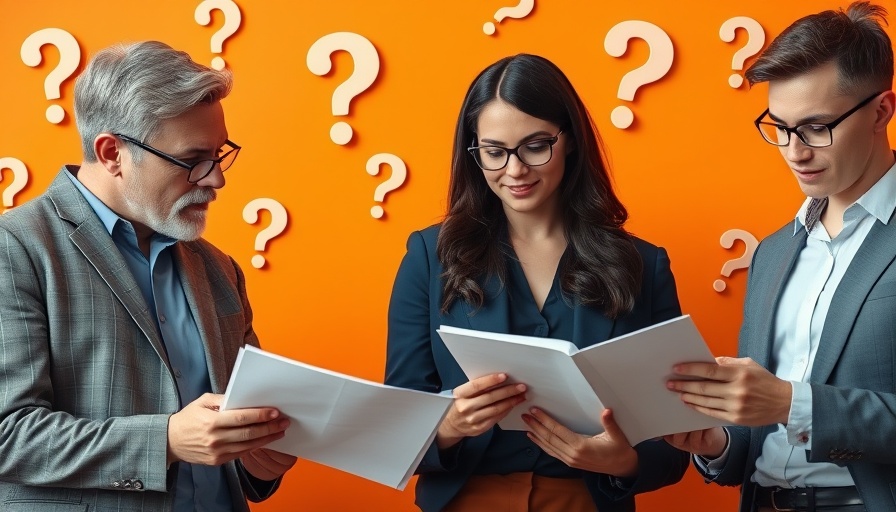 Confident professionals reviewing documents in a buyer persona interview.